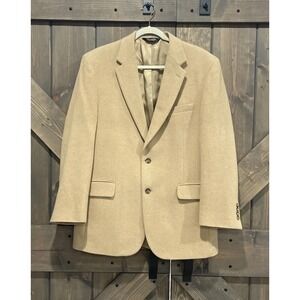 Jos A Bank Gordon 100%‎ Camel Hair Blazer Solid Tan Jacket Sport Coat Men's 42R